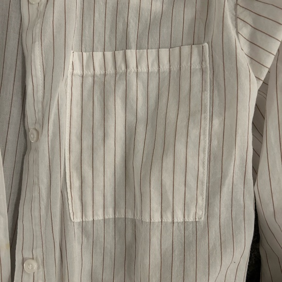 H&M Button Up Striped Blouse in white/red - Picture 5 of 6